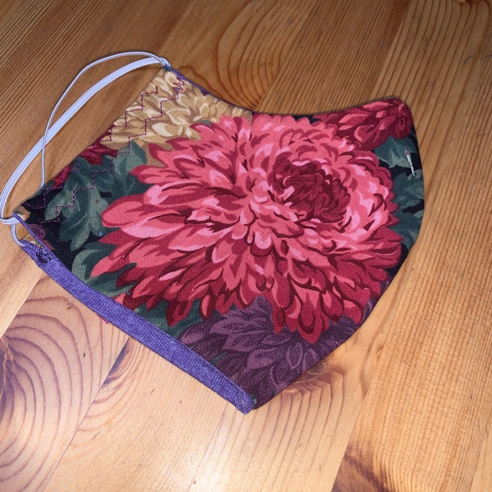 Flowers autumn fall floral handmade mask